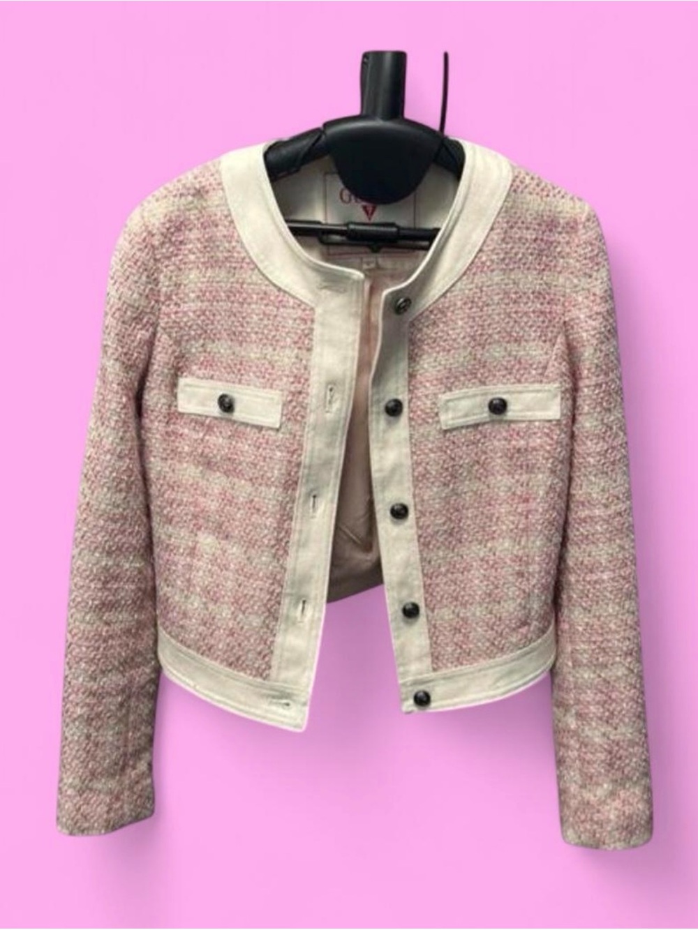 GUESS U.S.A tweed pink jacket